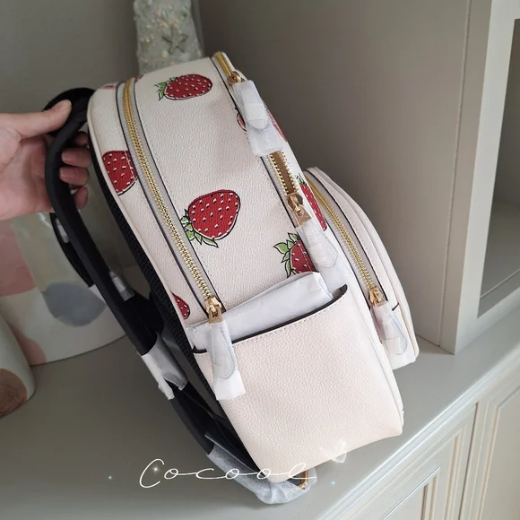 NWT Coach Court Backpack with Strawberry Print Style In Canvas/CAS94 🍓